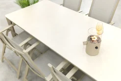 Hartman Roma/Kyra verstelbare tuinset voor 6 personen 240x100 cm. - Latte