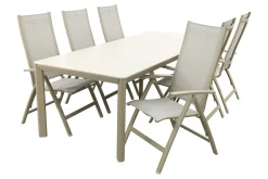 Hartman Roma/Kyra verstelbare tuinset voor 6 personen 240x100 cm. - Latte