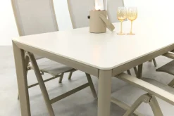 Hartman Roma/Kyra verstelbare tuinset voor 6 personen 240x100 cm. - Latte