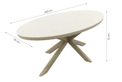 Hartman Roma/Ventaro ovale verstelbare tuinset voor 6 personen 240x115 cm. - Latte