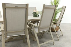 Hartman Roma/Ventaro ovale verstelbare tuinset voor 6 personen 240x115 cm. - Latte