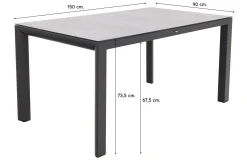 Hartman Salvatore/Baltimor 150x90 cm. verstelbare 4-persoons tuinset