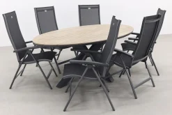 Hartman Salvatore/GI Edison 6-persoons ovale verstelbare tuinset 220x115 cm.