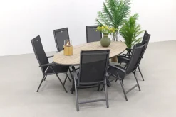 Hartman Salvatore/GI Edison 6-persoons ovale verstelbare tuinset 220x115 cm.
