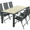 Hartman Salvatore/Nola verstelbare tuinset 210x90 cm. - Antraciet/Houtlook