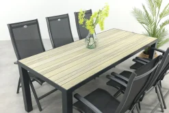 Hartman Salvatore/Nola verstelbare tuinset 210x90 cm. - Antraciet/Houtlook