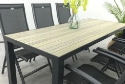 Hartman Salvatore/Nola verstelbare tuinset 210x90 cm. - Antraciet/Houtlook