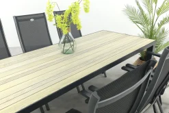Hartman Salvatore/Nola verstelbare tuinset 210x90 cm. - Antraciet/Houtlook