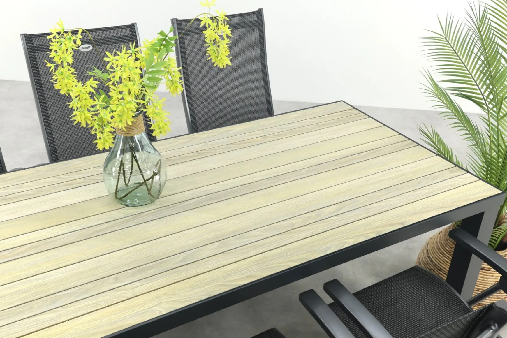 Hartman Salvatore/Nola verstelbare tuinset 210x90 cm. - Antraciet/Houtlook
