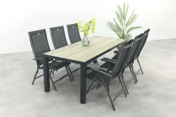 Hartman Salvatore/Nola verstelbare tuinset 210x90 cm. - Antraciet/Houtlook