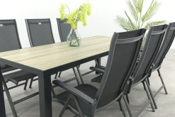 Hartman Salvatore/Nola verstelbare tuinset 210x90 cm. - Antraciet/Houtlook