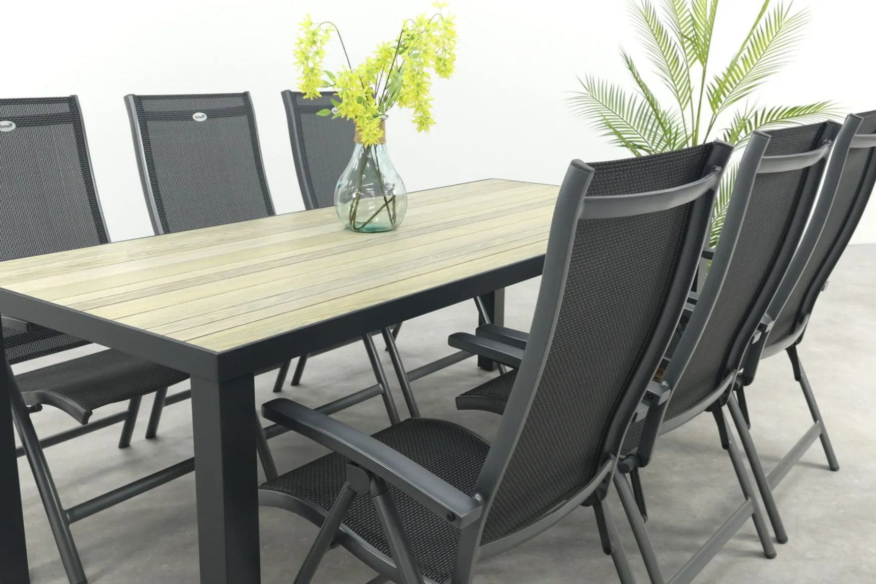 Hartman Salvatore/Nola verstelbare tuinset 210x90 cm. - Antraciet/Houtlook