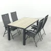 Hartman Salvatore/Nola verstelbare tuinset 160x90 cm. - Antraciet/Houtlook