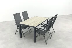 Hartman Salvatore/Nola verstelbare tuinset 160x90 cm. - Antraciet/Houtlook