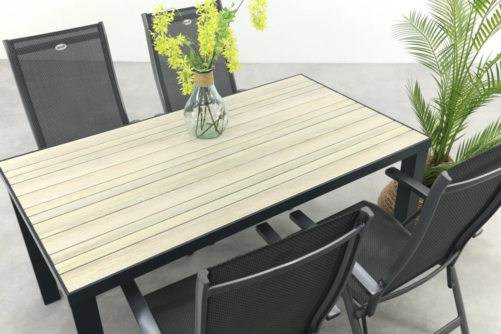 Hartman Salvatore/Nola verstelbare tuinset 160x90 cm. - Antraciet/Houtlook