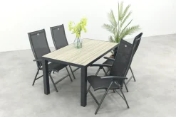 Hartman Salvatore/Nola verstelbare tuinset 160x90 cm. - Antraciet/Houtlook