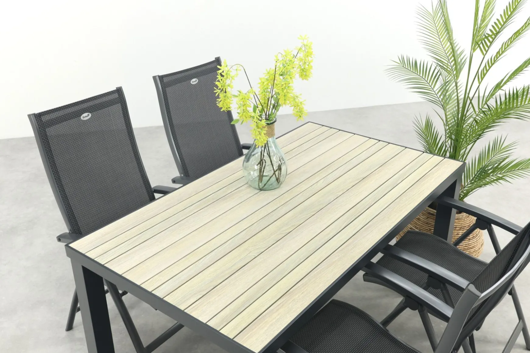 Hartman Salvatore/Nola verstelbare tuinset 160x90 cm. - Antraciet/Houtlook