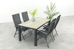 Hartman Salvatore/Nola verstelbare tuinset 160x90 cm. - Antraciet/Houtlook