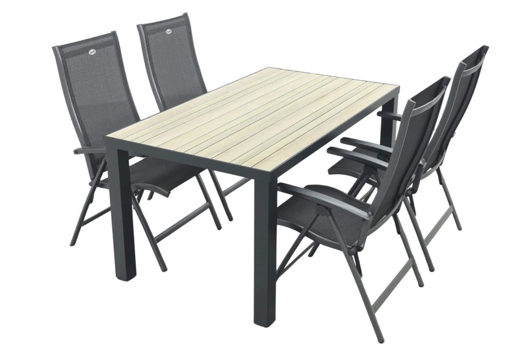 Hartman Salvatore/Nola verstelbare tuinset 160x90 cm. - Antraciet/Houtlook