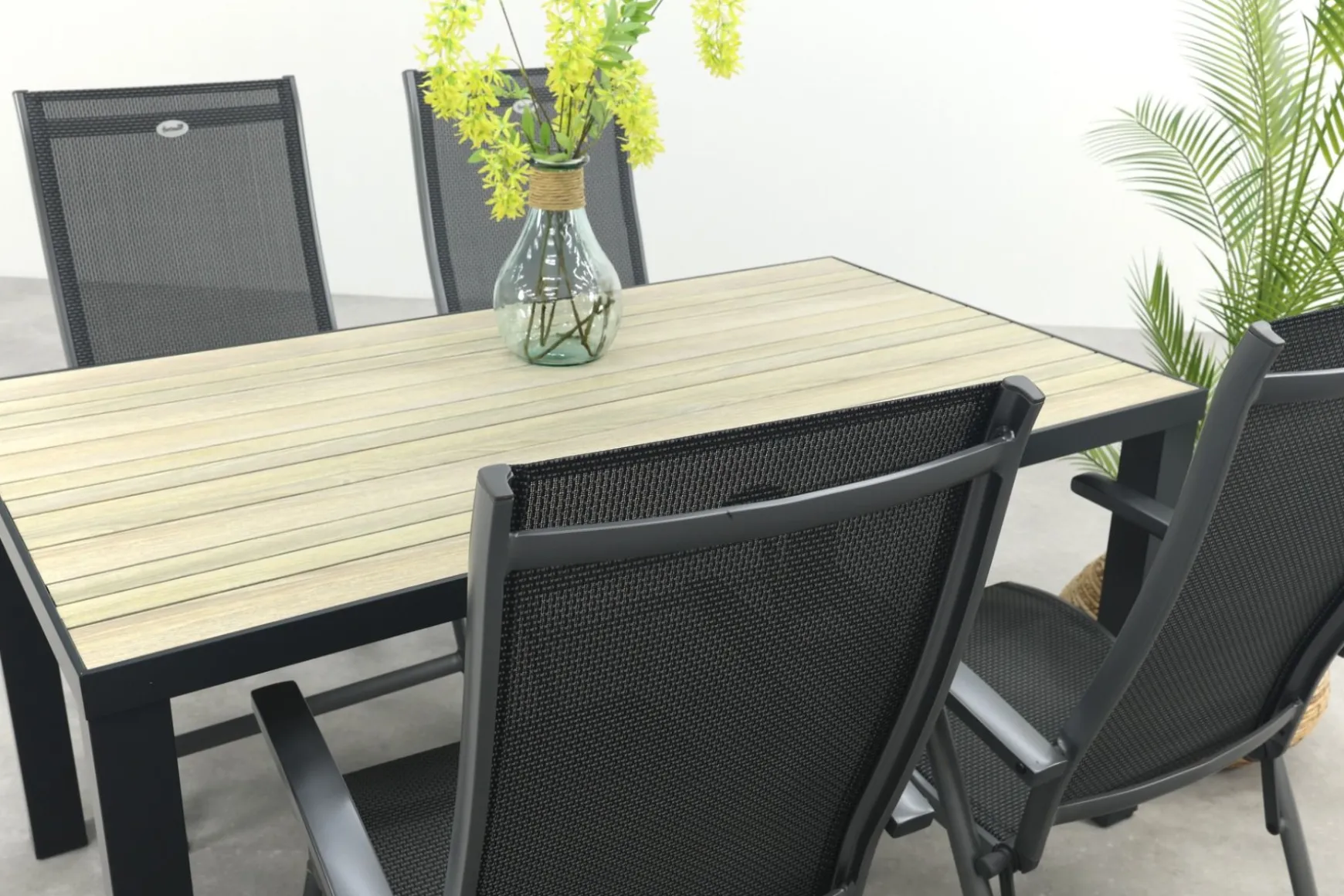 Hartman Salvatore/Nola verstelbare tuinset 160x90 cm. - Antraciet/Houtlook
