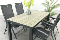 Hartman Salvatore/Nola verstelbare tuinset 160x90 cm. - Antraciet/Houtlook