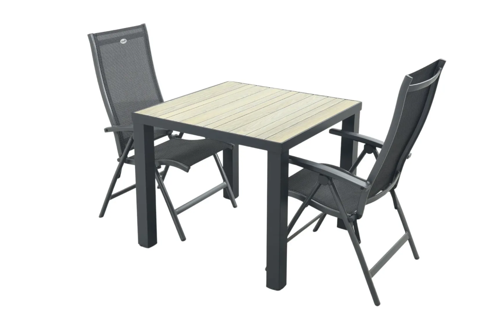 Hartman Salvatore/Nola verstelbare tuinset 90x90 cm. - Antraciet/Houtlook