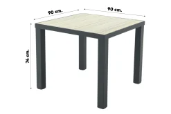 Hartman Salvatore/Nola verstelbare tuinset 90x90 cm. - Antraciet/Houtlook