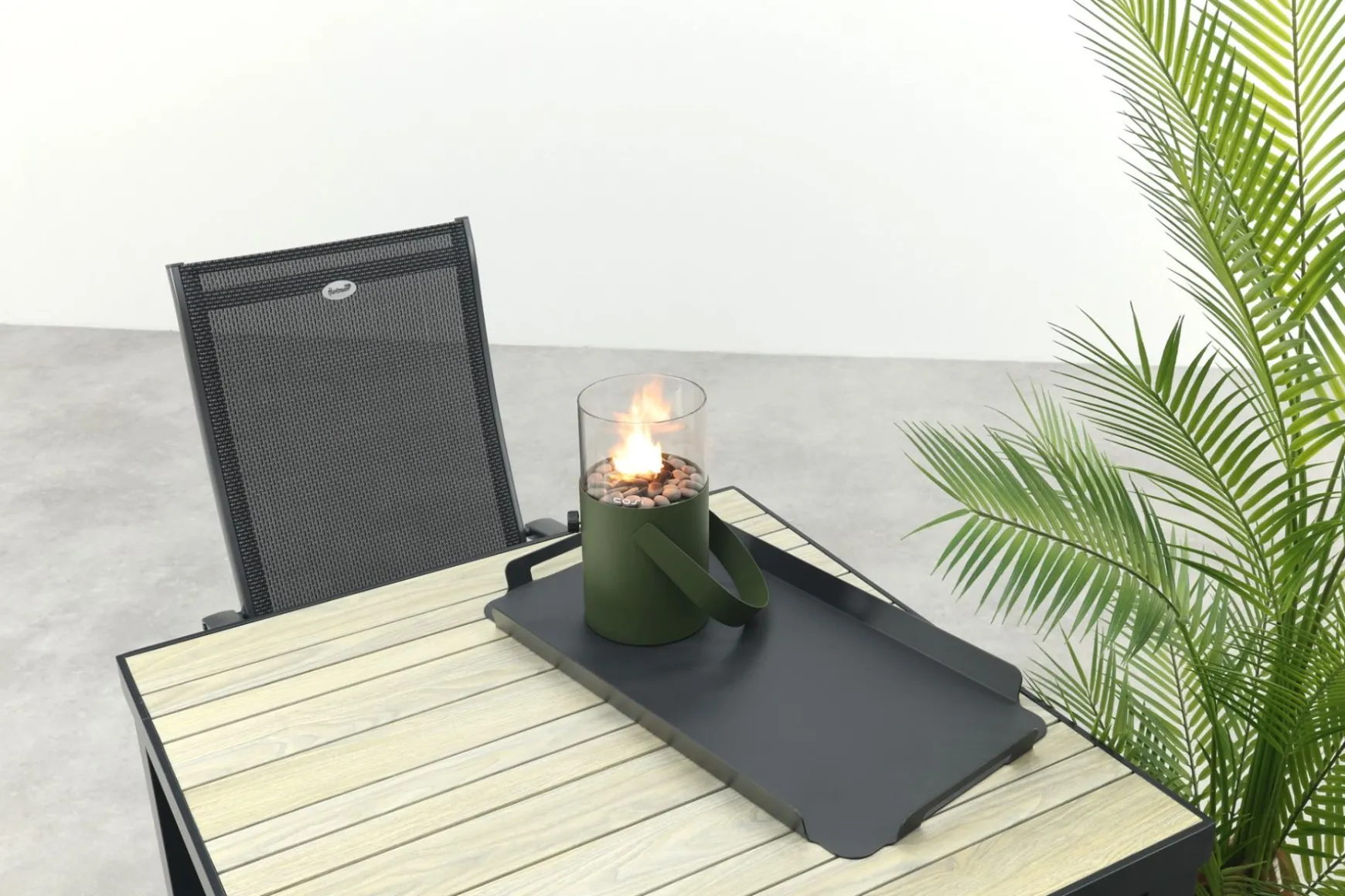 Hartman Salvatore/Nola verstelbare tuinset 90x90 cm. - Antraciet/Houtlook