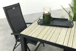 Hartman Salvatore/Nola verstelbare tuinset 90x90 cm. - Antraciet/Houtlook