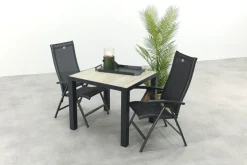 Hartman Salvatore/Nola verstelbare tuinset 90x90 cm. - Antraciet/Houtlook