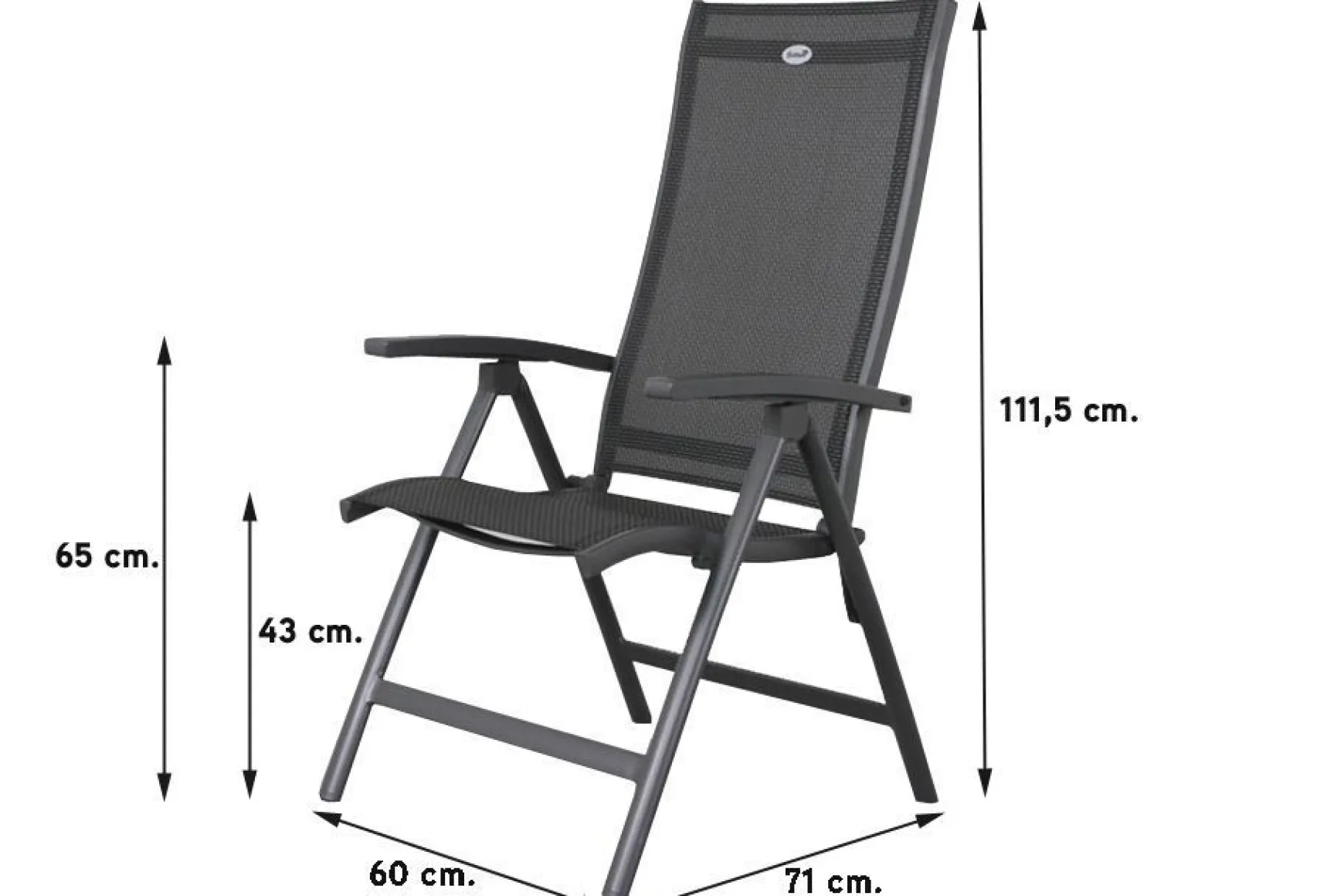 Hartman Salvatore/Nola verstelbare tuinset 90x90 cm. - Antraciet/Houtlook