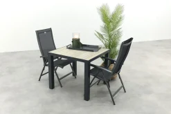 Hartman Salvatore/Nola verstelbare tuinset 90x90 cm. - Antraciet/Houtlook