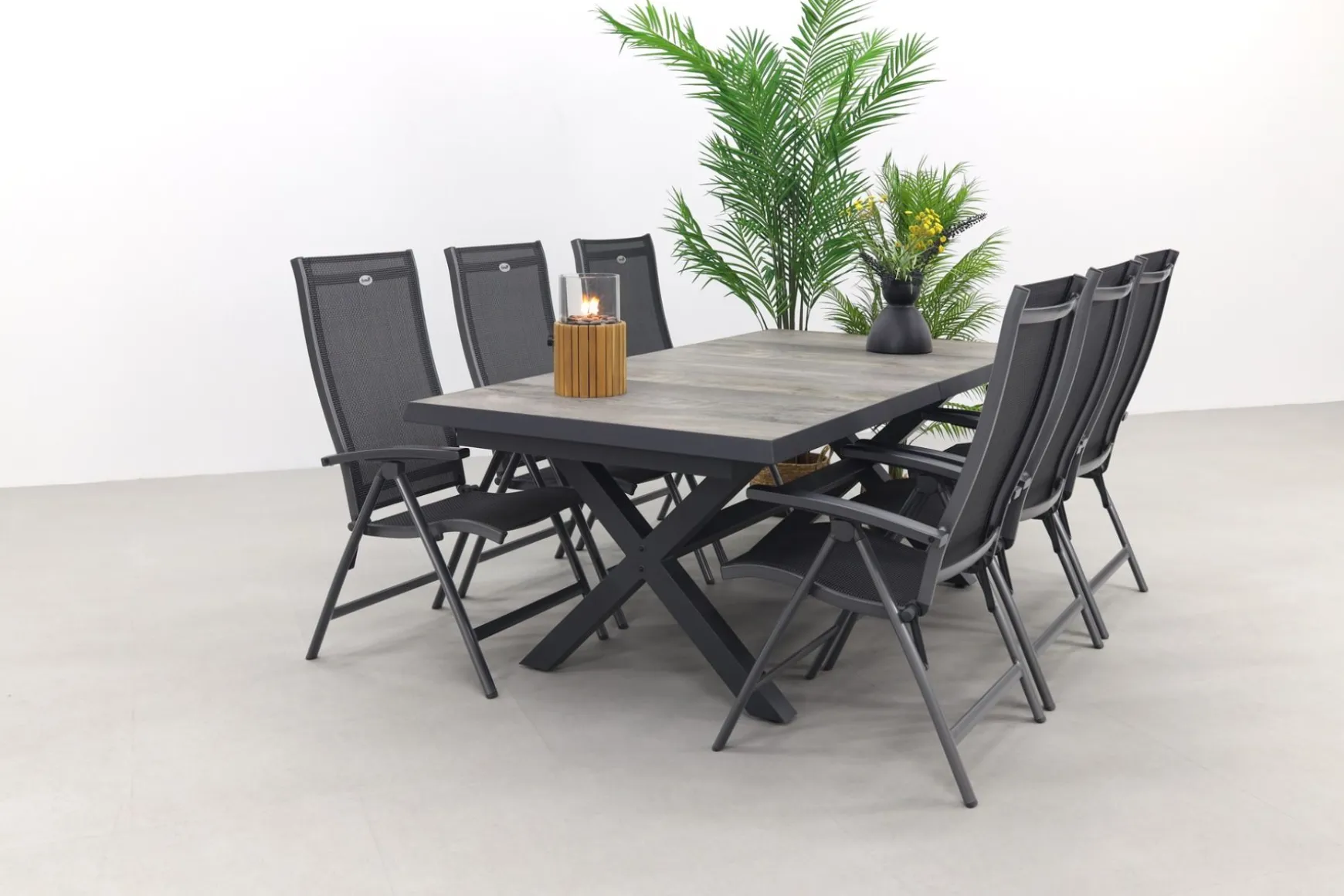 Hartman Salvatore/Ottowa 205-265x100 cm. - 7-delige verstelbare tuinset