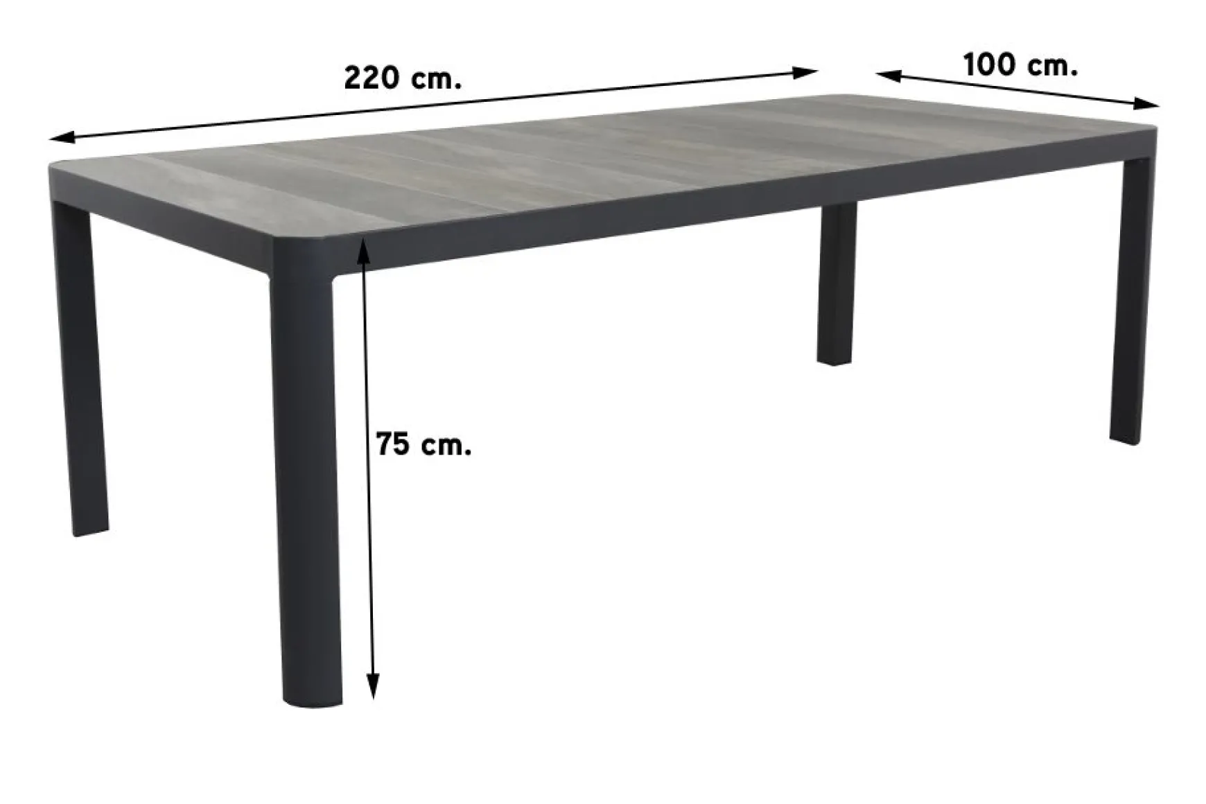 Hartman Salvatore/Queens 220x100 cm. verstelbare 6-persoons tuinset