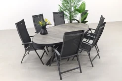 Hartman Salvatore/Silva houtlook 240x115 cm. ovale tuinset - verstelbaar - 7-delig