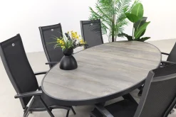 Hartman Salvatore/Silva houtlook 240x115 cm. ovale tuinset - verstelbaar - 7-delig