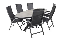 Hartman Salvatore/Silva houtlook 240x115 cm. ovale tuinset - verstelbaar - 7-delig