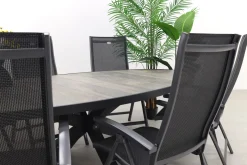 Hartman Salvatore/Silva houtlook 240x115 cm. ovale tuinset - verstelbaar - 7-delig