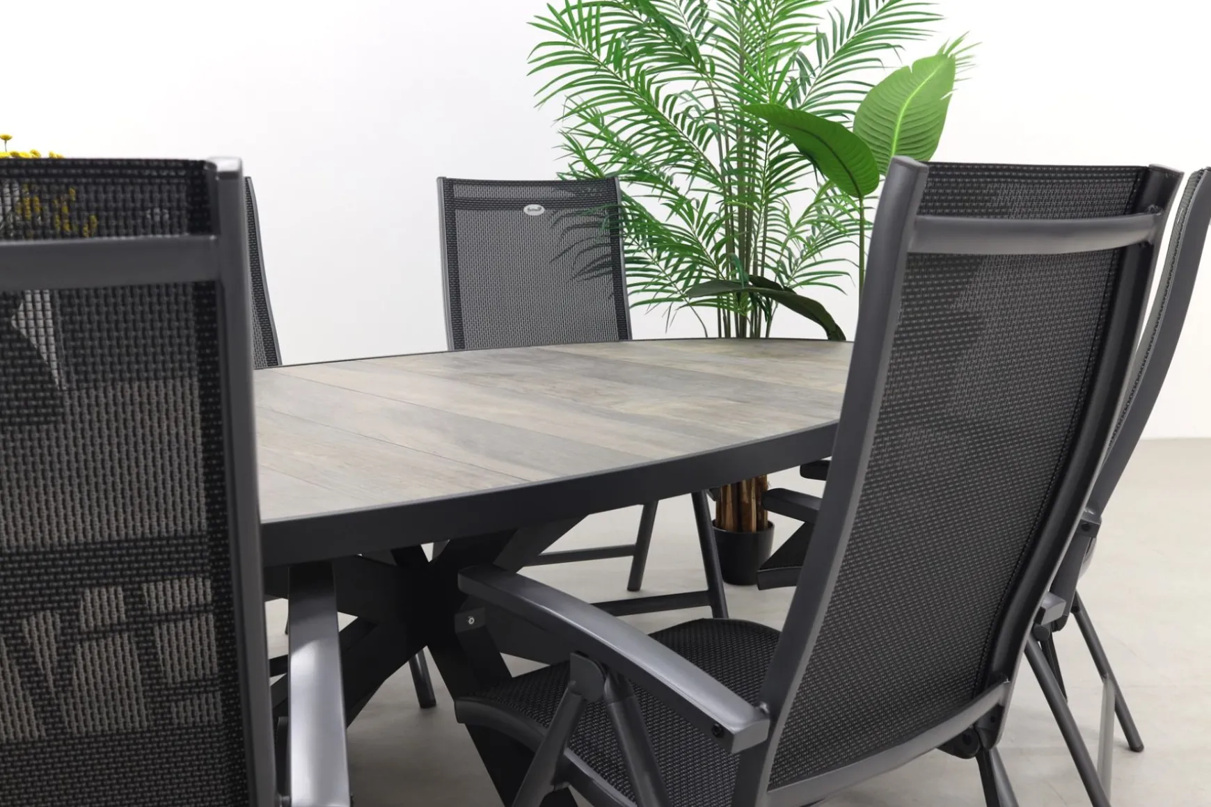 Hartman Salvatore/Silva houtlook 240x115 cm. ovale tuinset - verstelbaar - 7-delig