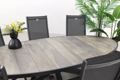 Hartman Salvatore/Silva houtlook 240x115 cm. ovale tuinset - verstelbaar - 7-delig