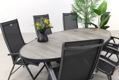 Hartman Salvatore/Silva houtlook 240x115 cm. ovale tuinset - verstelbaar - 7-delig