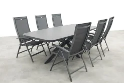 Hartman Salvatore/Soreno Deens ovale verstelbare tuinset 240x110 cm. - Licht grijs