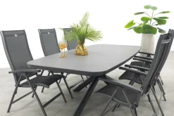 Hartman Salvatore/Soreno Deens ovale verstelbare tuinset 240x110 cm. - Licht grijs