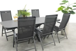Hartman Salvatore/Soreno Deens ovale verstelbare tuinset 240x110 cm. - Licht grijs