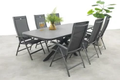 Hartman Salvatore/Soreno Deens ovale verstelbare tuinset 240x110 cm. - Licht grijs