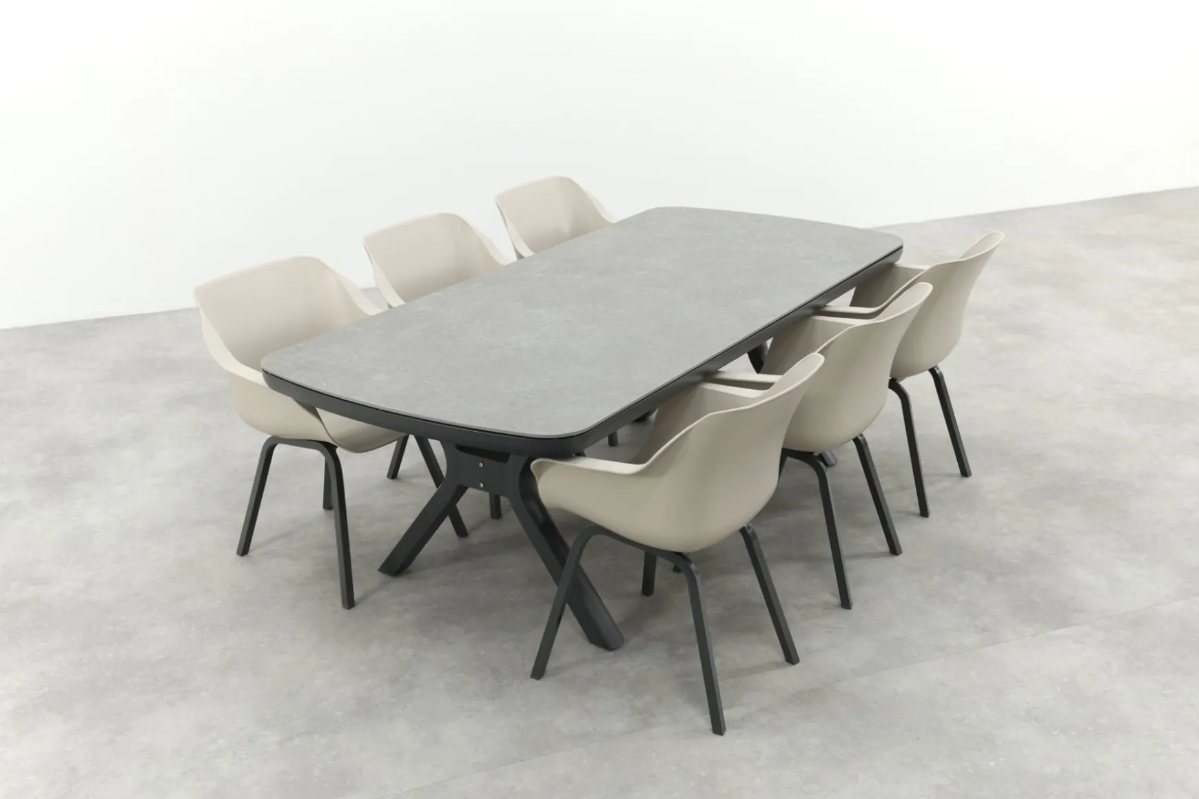 Hartman Sophie Element/Ponto tuinset voor 6 personen 220x100 cm. - Antraciet