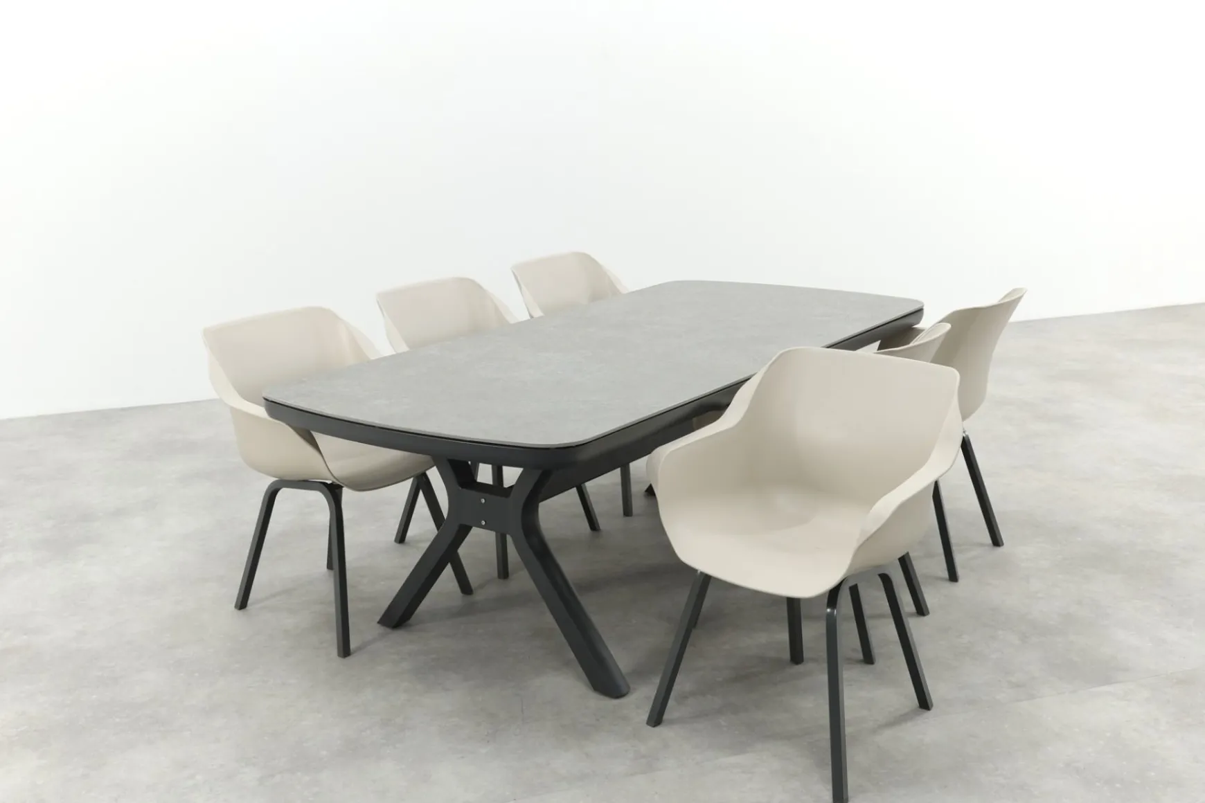 Hartman Sophie Element/Ponto tuinset voor 6 personen 220x100 cm. - Antraciet