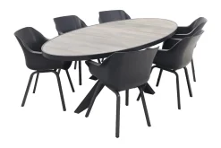Hartman Sophie Element/Silva houtlook 240x115 cm. ovale tuinset - 7-delig