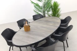 Hartman Sophie Element/Silva houtlook 240x115 cm. ovale tuinset - 7-delig