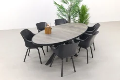 Hartman Sophie Element/Silva houtlook 240x115 cm. ovale tuinset - 7-delig